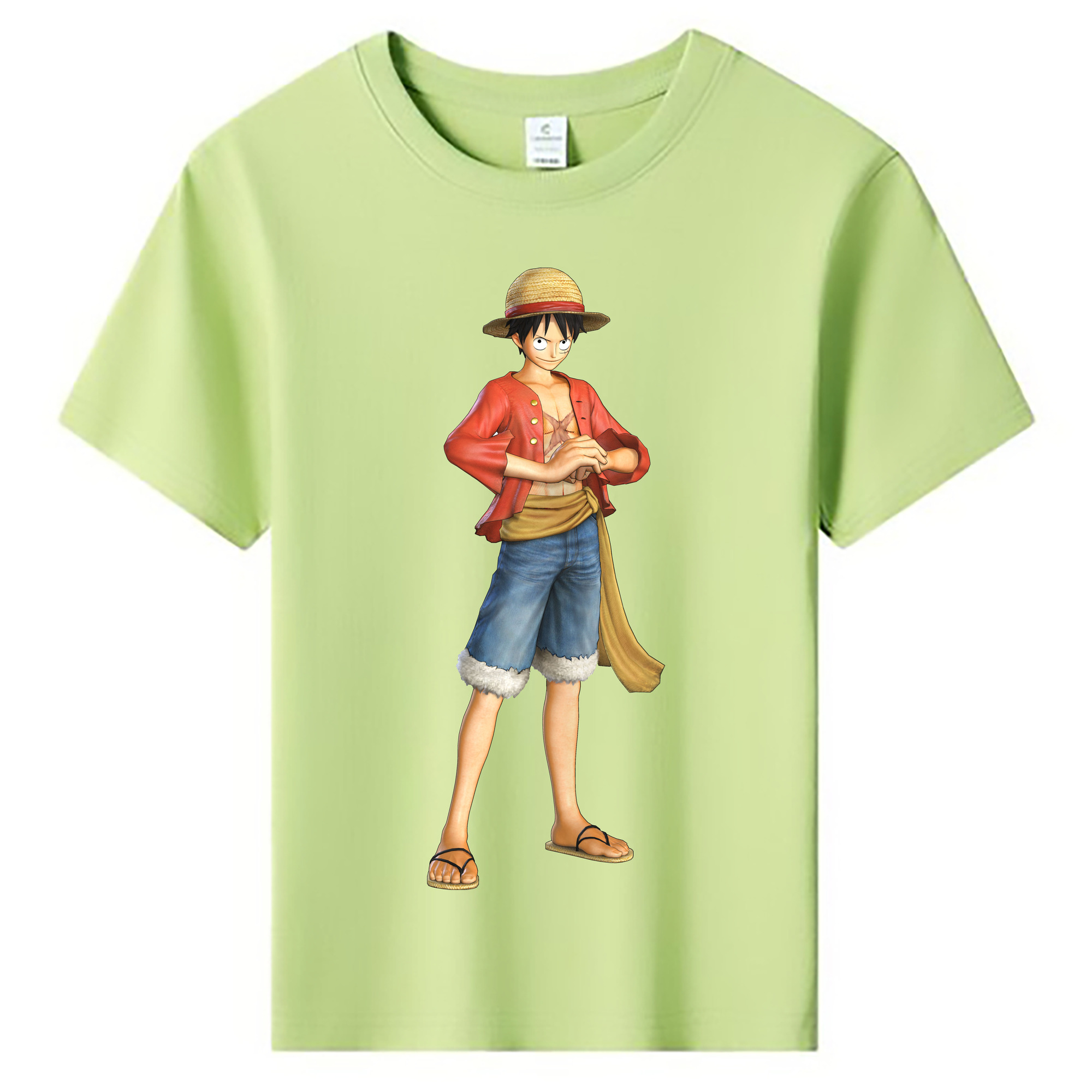 ワンピース モンキー・D・ルフィ ONE PIECE Monkey D. Luffy 綿100％キッズTシャツ（フロントプリント）
